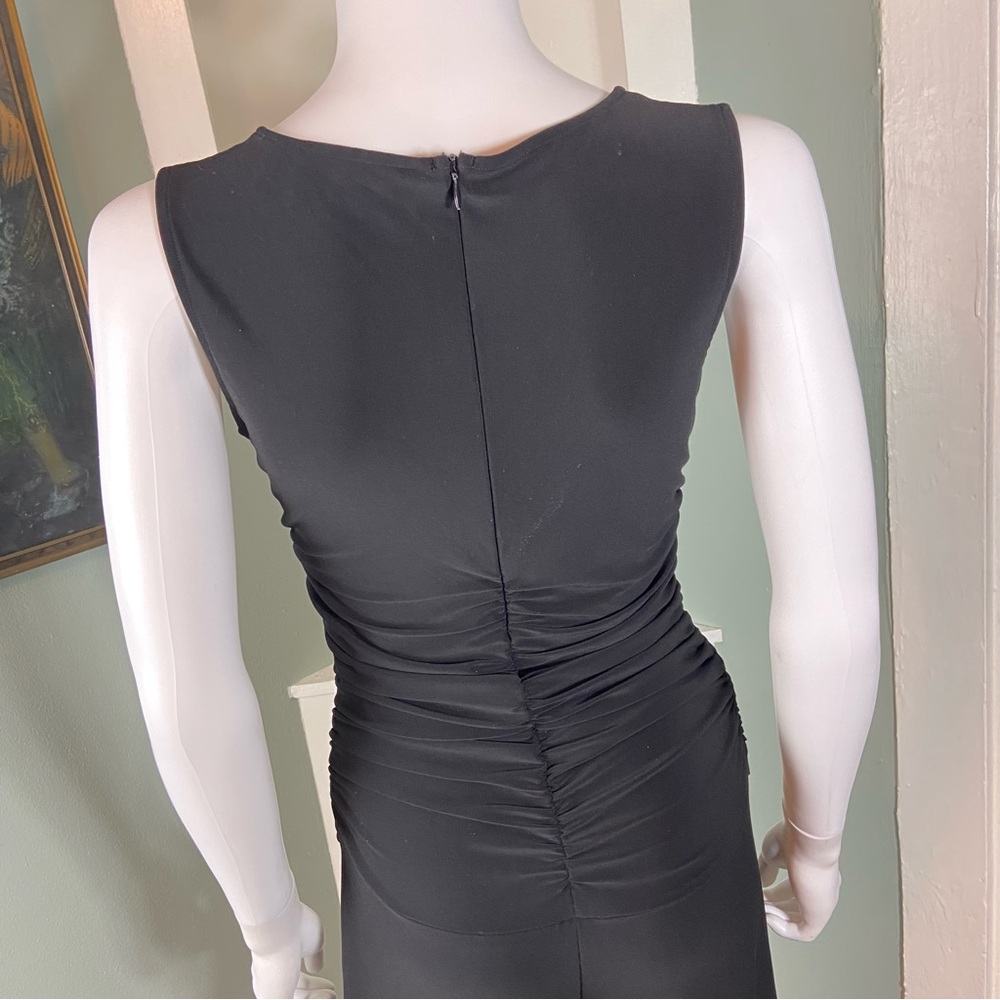 Norma Kamali KamaliKulture Black Sleeveless Shirred Ruched Wide Leg Jumpsuit S - Picture 9 of 14